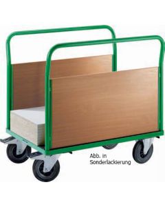 PLATTFORMWAGEN Mit Holzwänden 2 hohe Längswände 1250 x 800 Vollgummireifen